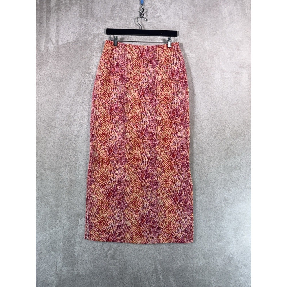 Vintage‎ Maxi Skirt Womens Size Medium Multicolor Animal Print Sheer USA Made
